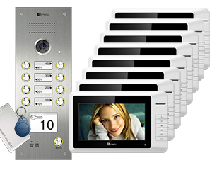 Genway Muse Card Reader 8-Flat Video Entry System