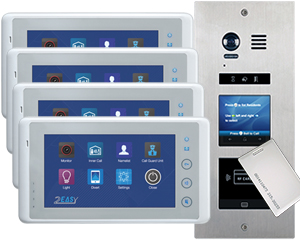 4-Flat Door Entry System Vosper Card Reader Cronus Monitors