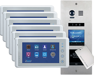 6-Flat Door Entry Vosper Card Reader Cronus Monitors