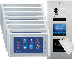 8-Flat Door Entry System Vosper Card Reader Cronus Monitors