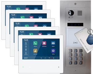 5-Flat Door Entry Vulcan Keypad and Keyfob Reader Mobile App