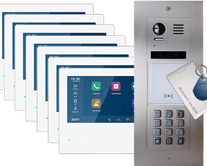 7-Apartment Door Entry Vulcan Keypad and Keyfob Reader Mobile App