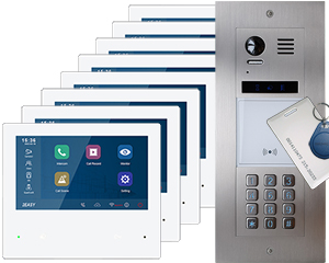 8-Flat Door Entry Vulcan Keypad and Keyfob Reader Mobile App