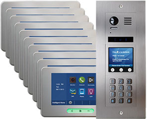 10-Flat Door Entry Vulcan Touchscreen and Keypad with Alecto Monitors