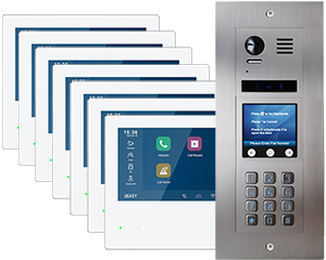 7-Flat Vulcan Touchscreen and Keypad Door Entry System Mobile App