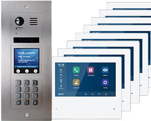 8-Flat Vulcan Touchscreen and Keypad Door Entry System Mobile App