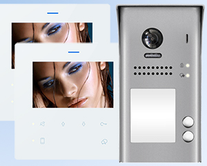 2-Flat Video Door Entry Kit with DF4 White Monitors