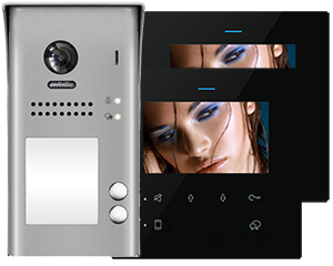 2-Flat Video Door Entry Kit with DF4 Black Monitors