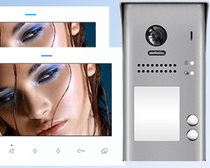 2-Flat Video Door Entry Kit with DF7 White Monitors