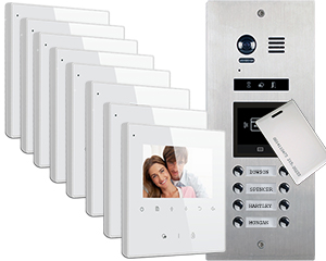 8-Flat Door Entry Vosper Direct Call Keyfob Reader Avro Monitors