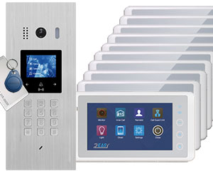 10-Flat Door Entry System DigiOpen Starlight with Cronus Monitors