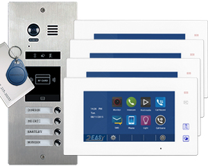 4-Flat Door Entry System Vosper Card Reader Direct Call Aura Monitors