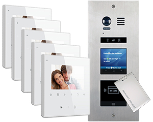 5-Flat Door Entry Vosper Keyfob Reader Avro Monitors