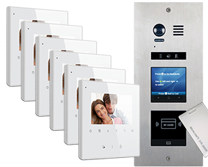 6-Flat Door Entry Vosper Card Reader Avro Monitors