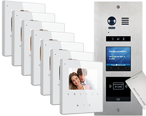 10-Flat Door Entry Vosper Keyfob Reader Avro Monitors