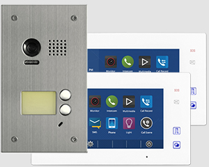 2-Flat Door Entry Aura Monitors Flush Doorbell Model 603