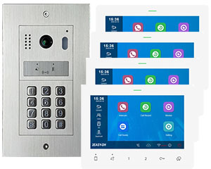 4-Flat Video Door Entry System Full Colour Night Vision Mobile App