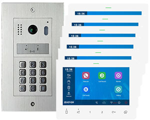 6-Flat Video Door Entry System Full Colour Night Vision Mobile App