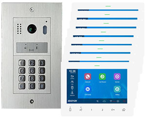 8-Flat Video Door Entry System Full Colour Night Vision Mobile App