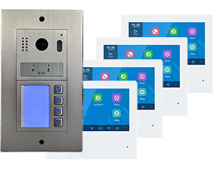 4-Flat Video Door Entry System Full Colour Night Vision Mobile App