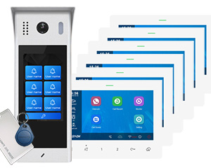 6-Flat Direct Call Video Door Entry System StarLight Full Colour Night Vision Mobile App