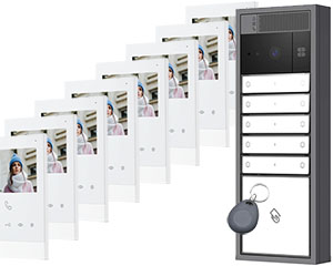 10-Flats Direct Call Keyfob Reader Video Door Entry System Mobile App