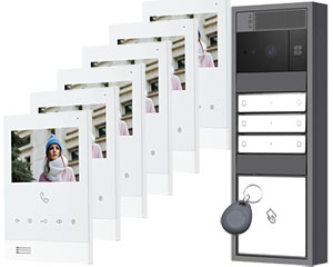 6-Flats Direct Call Keyfob Reader Video Door Entry System Mobile App