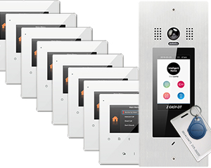 9-Flat Video Door Entry System Victor with Avro Monitors