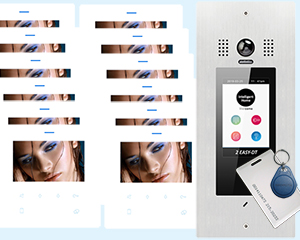 15-Apartment System Victor Door Station DF4 White Monitors