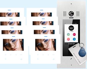 8-Apartment System Victor Door Station DF4 White Monitors