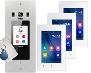 3-Apartment Video Door Entry System Victor POE with IX470 Monitors