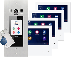 Victor POE 4-Apartment Video Door Entry System with IX482 Monitors