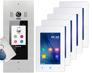 5-Apartment Video Door Entry System Victor POE with IX470 Monitors