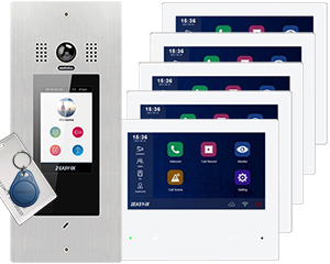 Victor POE 5-Apartment Video Door Entry System with IX482 Monitors