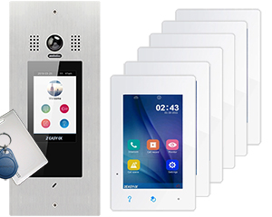 6-Apartment Video Door Entry System Victor POE with IX470 Monitors
