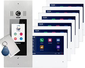 Victor POE 7-Apartment Video Door Entry System with IX482 Monitors