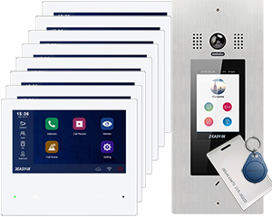 Victor POE 8-Apartment Video Door Entry System with IX482 Monitors
