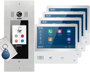 Victor POE 4-Apartment Video Door Entry System with IX471S Monitors