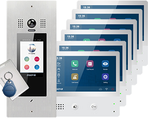 Victor POE 6-Apartment Video Door Entry System with IX471S Monitors