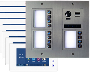 12-Flats Vulcan Direct Call Door Entry System Aura White Monitors
