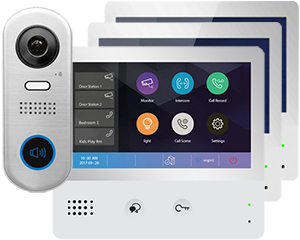 3-Monitor DX471IP Door Entry Kit Slim Doorbell Mobile App